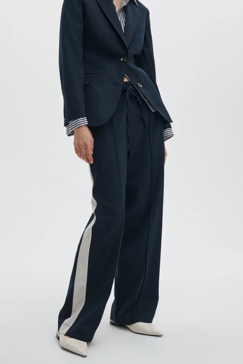 Siena Wool Side-Stripe Pants