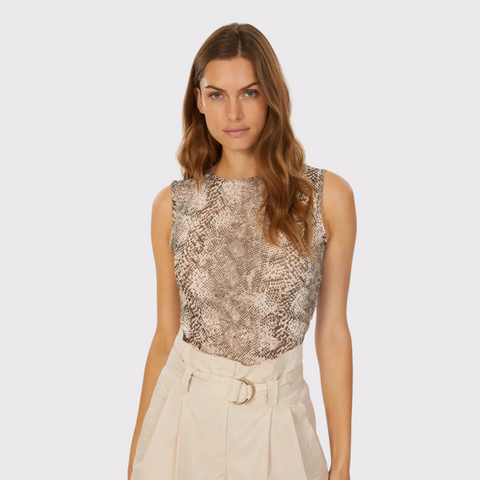 Marc Aurel Mesh Top with Snake Print