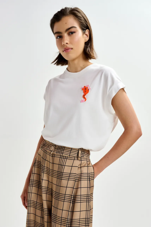 Relaxed Frog Embroidered Tee