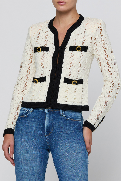 Zephyra Cont Pointelle Cardi
