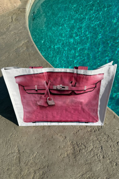 Designer Grocery Tote Pink