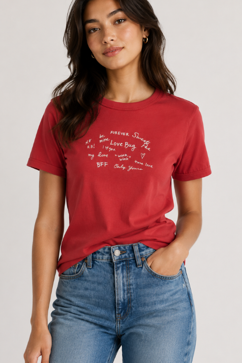 Sweetheart Phrases Ringer Tee