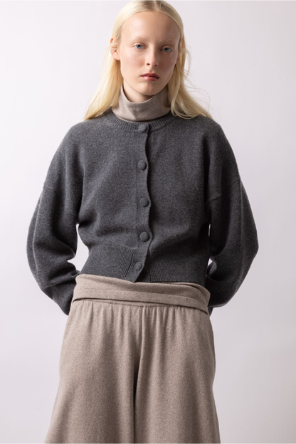 Round Neck Knit Cardigan