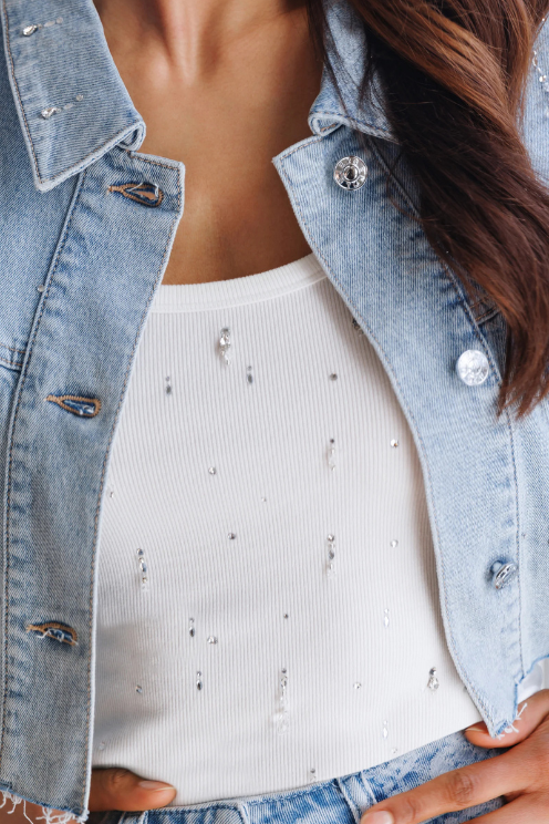 Evita Crystal Embellished Tank