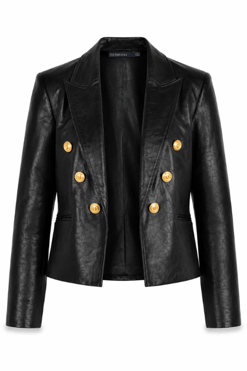 Shiny Leather Short Jacket