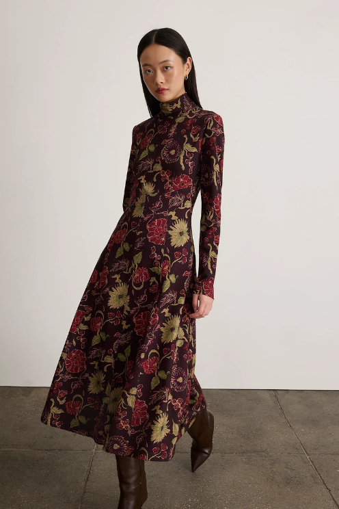 Thea Dress - Dark Fig Floral