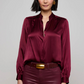 Bianca Silk Blouse in Dark Port