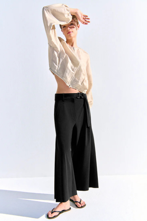 Celeste Wide Fit Cropped Trousers