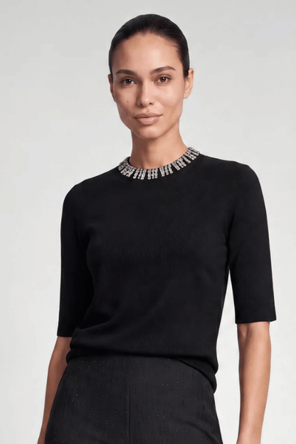 Rhinestone Neck Sweater
