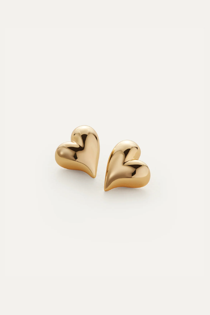 Art Heart Button Earrings