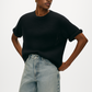Cashmere Waffle Mesh Tee in Black