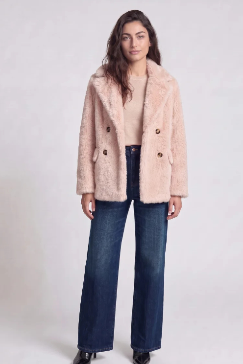Faux Fur Double Breasted Jacket