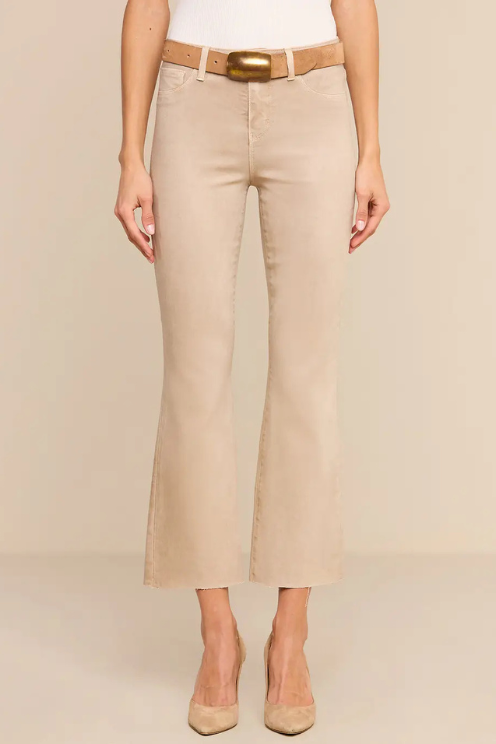 Kendra Coated Cropped Flare Jean