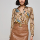 Nina Silk Blouse in Equestrian Saddle