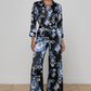 Pilar Silk Wide-Leg Pant - Porcelain Print