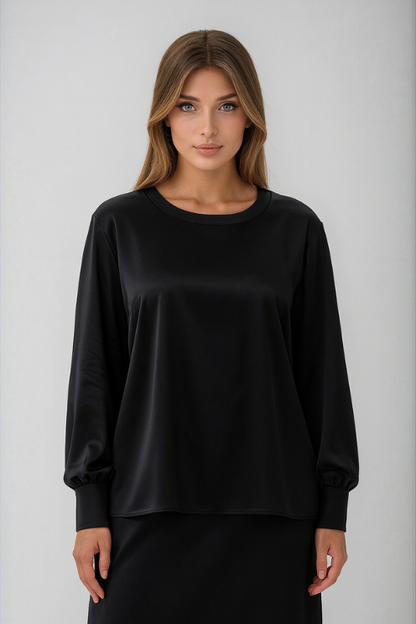 Silk Crew Neck Blouse