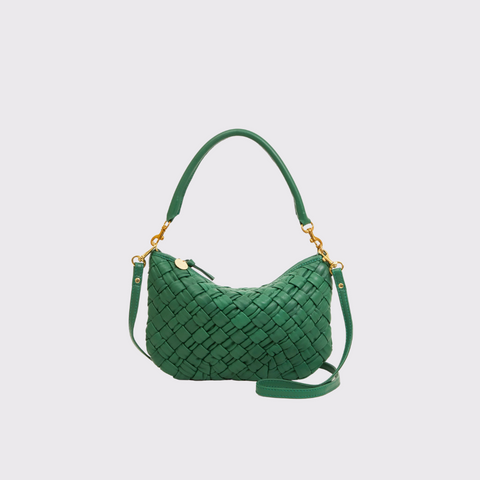 Clare V. Petit Moyen Messenger - Fern Puffy Woven