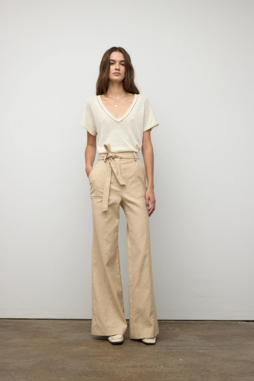 Crochet Cap Sleeve Linen Top