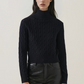 Merino Cable Mock Neck