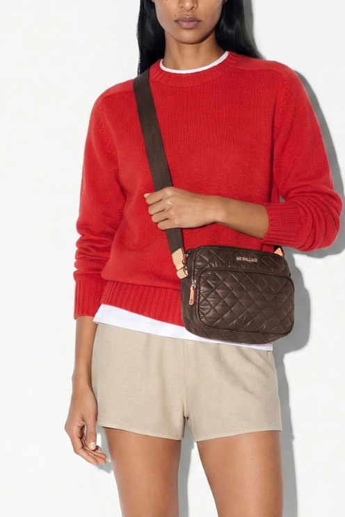 Walnut Small Metro Camera Crossbody Bag
