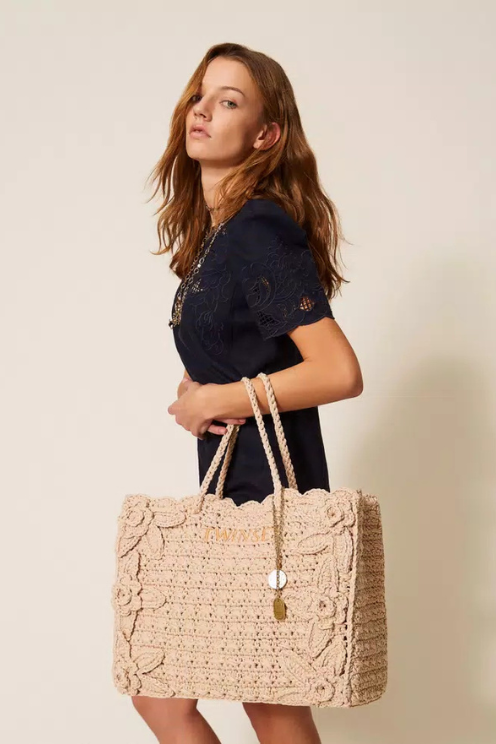 Crochet Shopper Bag with Charms
