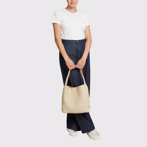 Naghedi Nomad Medium Hobo in Ecru