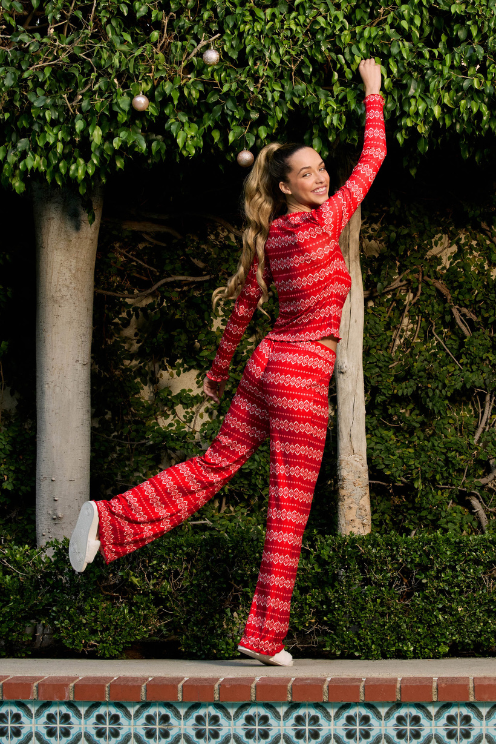 &nbsp;Crazy For The Holidays Fairisle Print Pants Set
