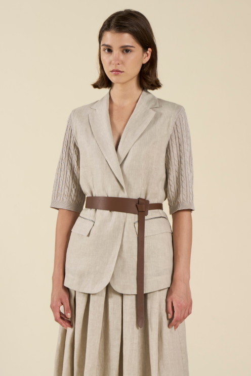 Linen Knit Sleeve Blazer