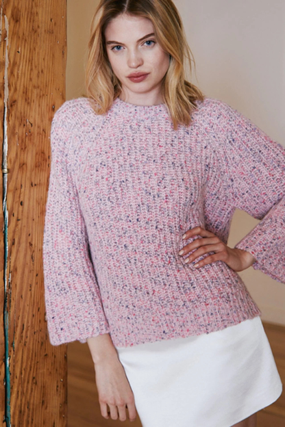 Autumn Cashmere Shaker 3/4 Sleeve Hi Lo Crew