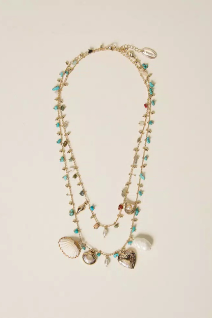 Multi Stone Charm Necklace