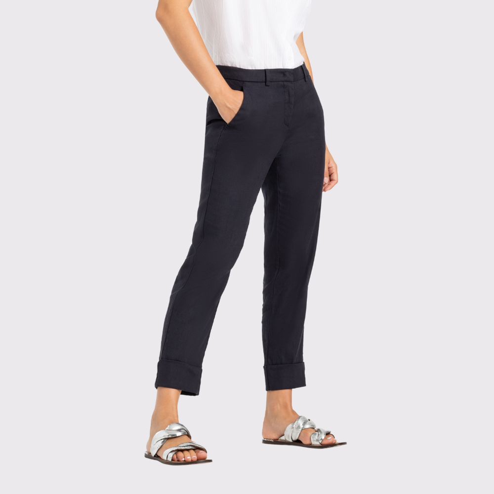 Cambio Krystal Linen Blend Tapered Crop