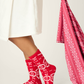 Crazy For The Holidays Fairisle Print Crew Socks wih Grippers