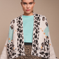 Patterned Open-front Cardi