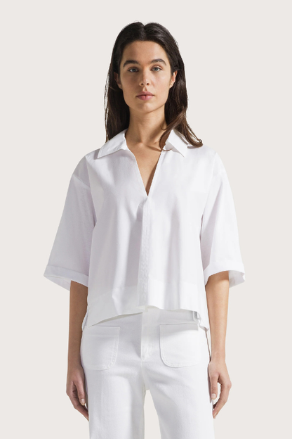 3/4 Sleeve Jersey Poplin Shirt