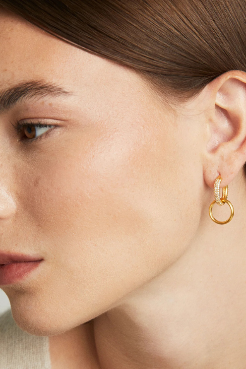 Signature Pavé Huggie Hoops