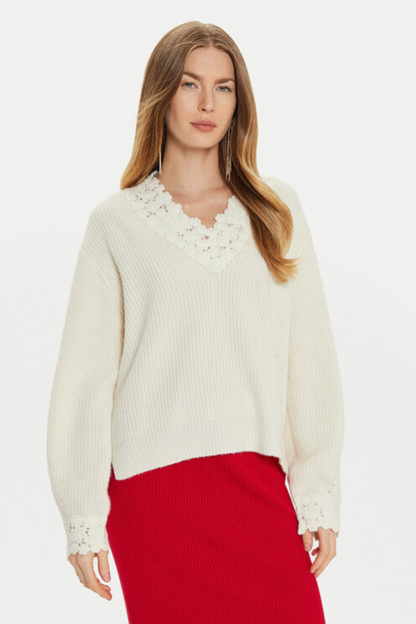 Wool Blend Jumper with Embroidery