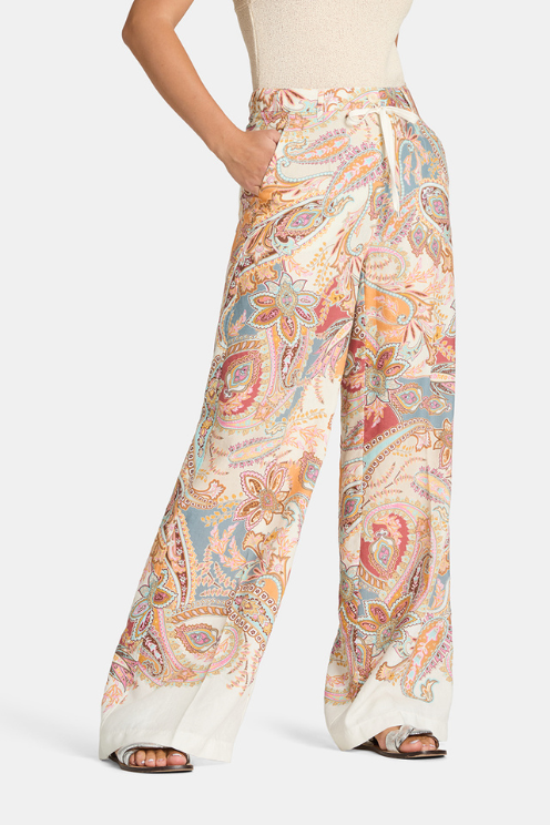 Adrienne Paisley A-Line Print Pant