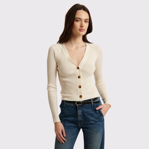 Patrick Assaraf Cotton Cupro Rib Cardigan