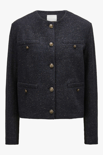 Cropped Wool Blend Jacket
