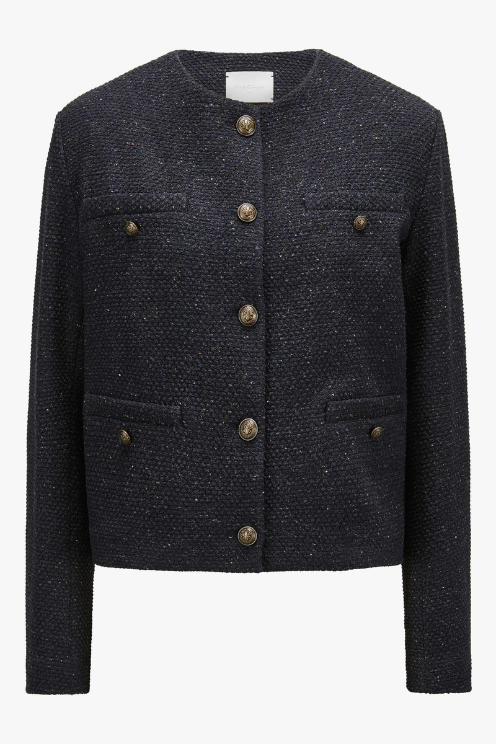Cropped Wool Blend Jacket