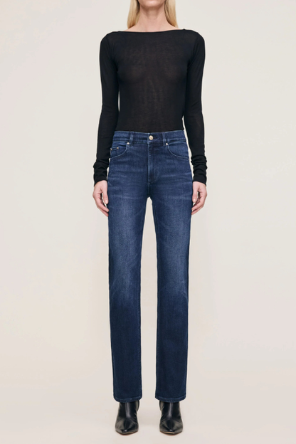 Patti Straight High Rise 31" Jeans Blue Cave