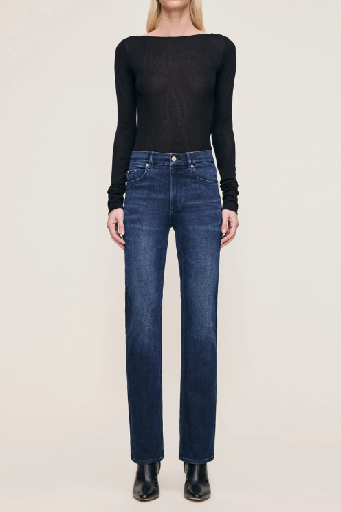 Patti Straight High Rise 31" Jeans Blue Cave