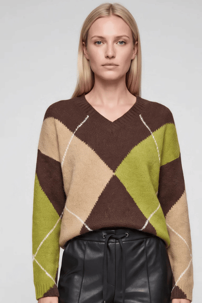 Oversized Argyle Sweater