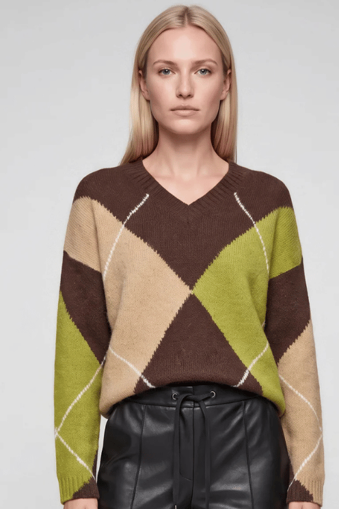 Oversized Argyle Sweater
