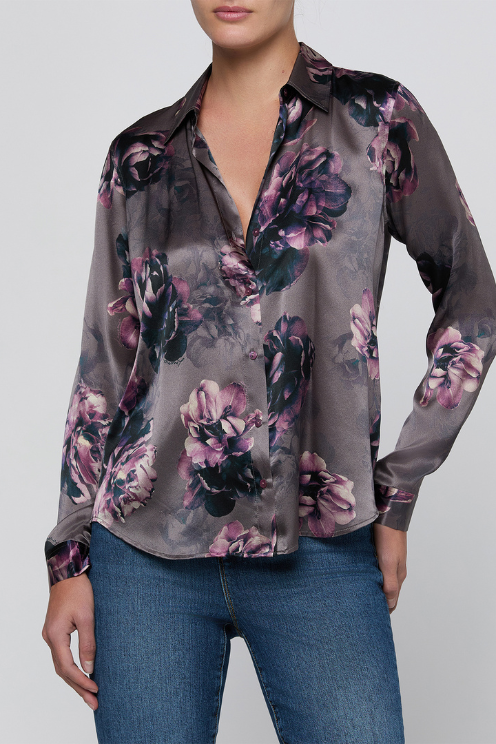 Tyler L/s Blouse - Grape Floral