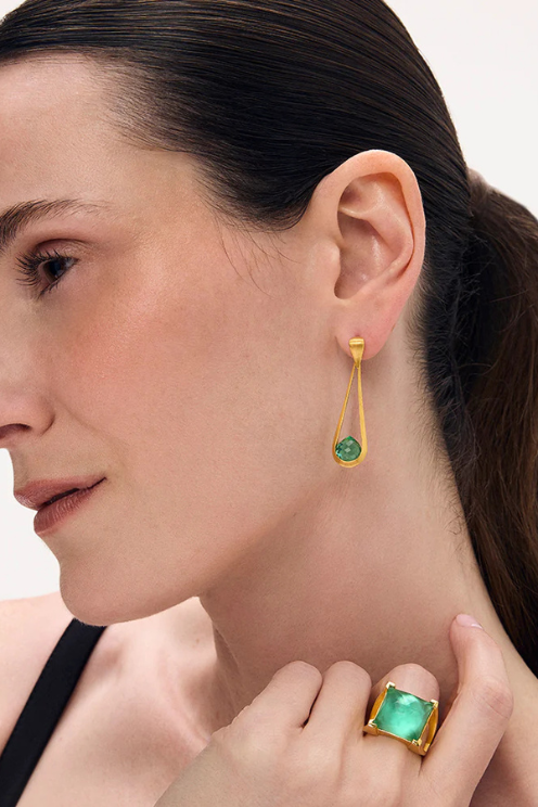 Mini Samui Earrings - Banyan Green