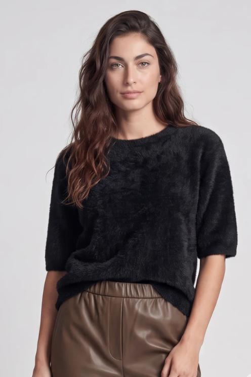 Fuzzy Short-Sleeve Top