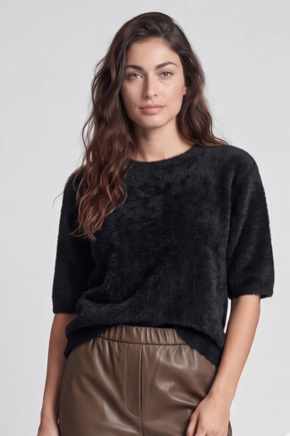Fuzzy Short-Sleeve Top
