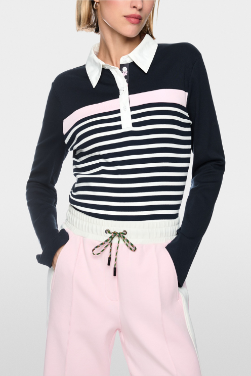 Ribbed Texture Polo Shirt