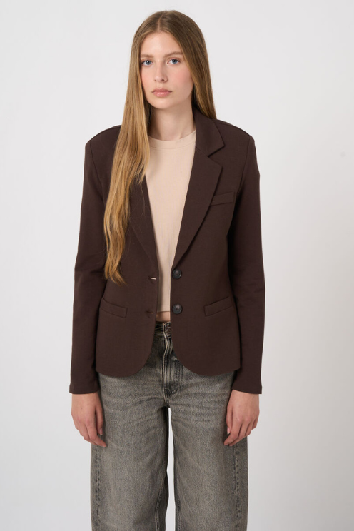 Modal-Cotton French Terry Sweatshirt Blazer
